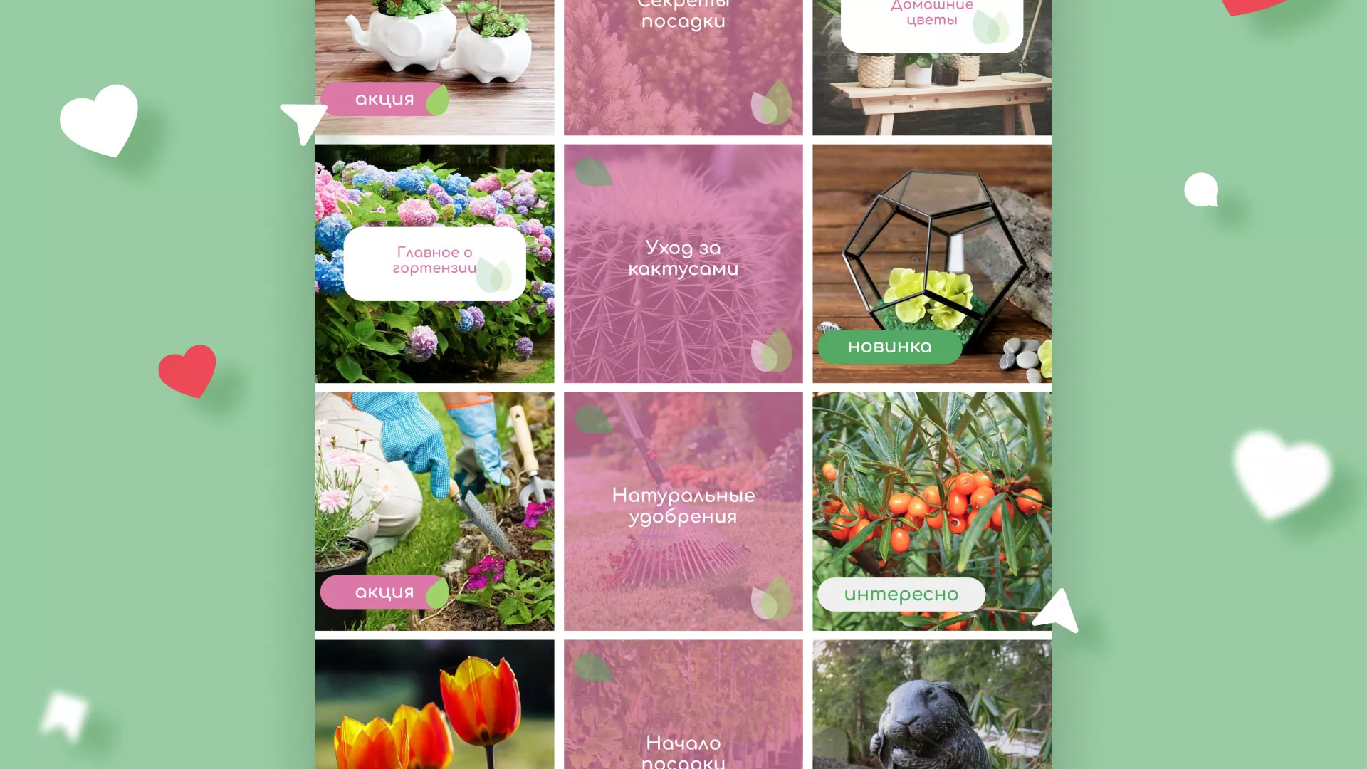 Разработка оформления профиля Instagram для магазина «Floraint» в Лыткарино