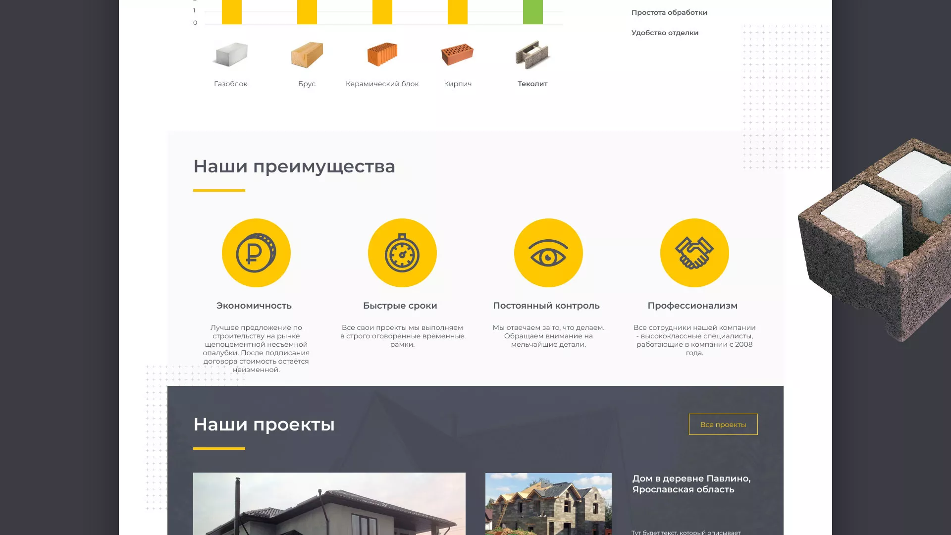 Создание сайта для строительной компании «ЭКОДОМ» в Лыткарино