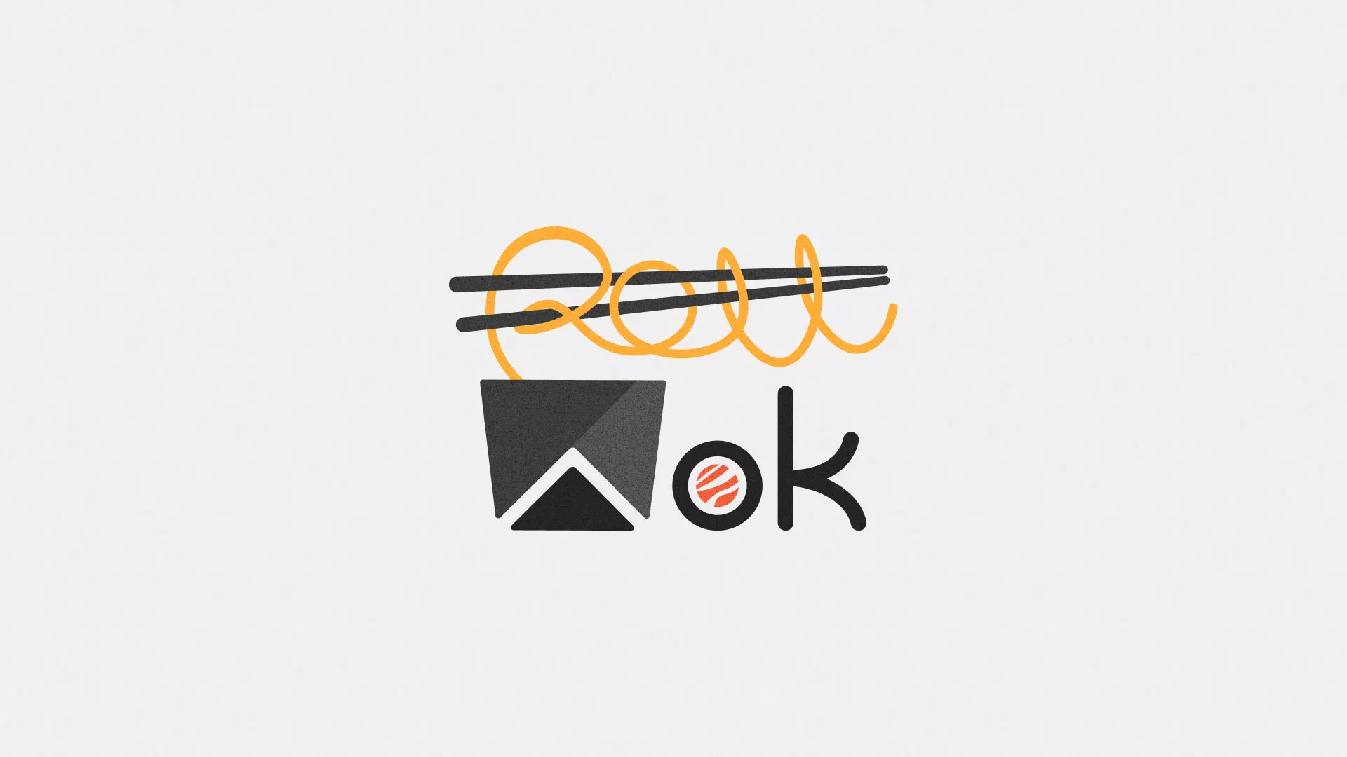 Разработка логотипа суши-бара «Roll Wok Club» в Лыткарино