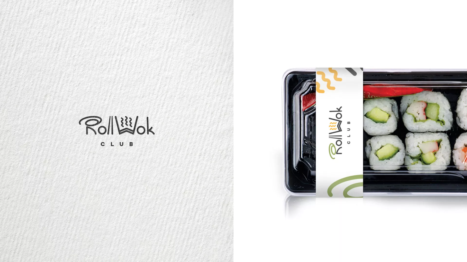 Разработка наклеек для суши-бара «Roll Wok Club» в Лыткарино